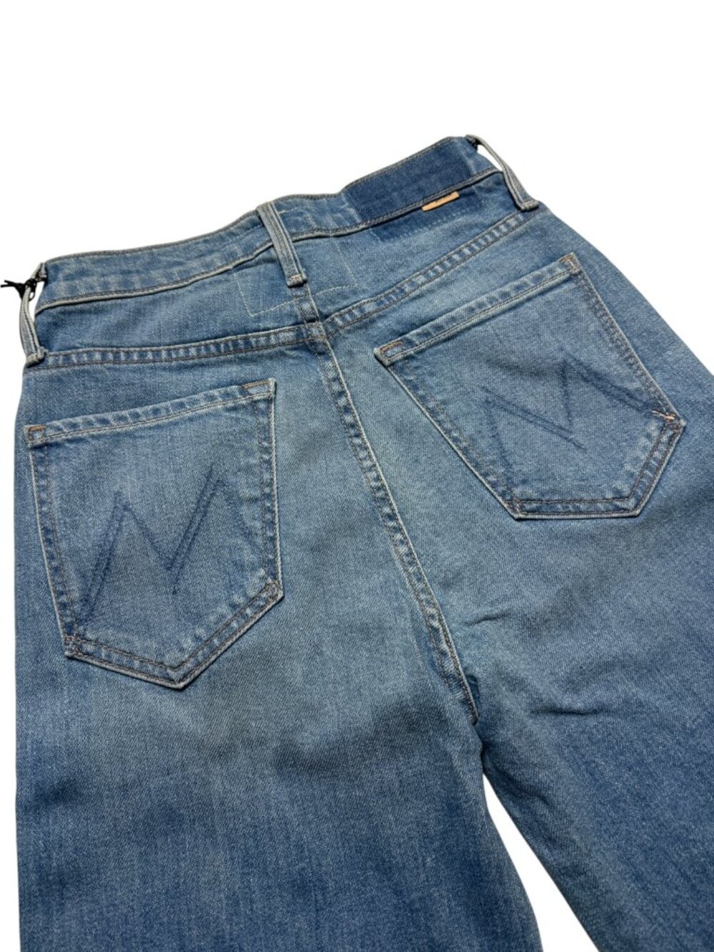 👖 MOTHER 🔥 The Rambler Ankle Fray Denim Jeans Light Chambray Blue Size 24 NWT - Picture 3 of 11